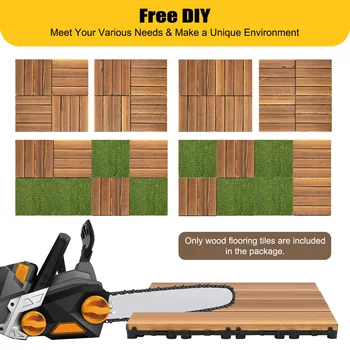 36-Pack Wooden Interlocking Balcony Deck Tiles 1