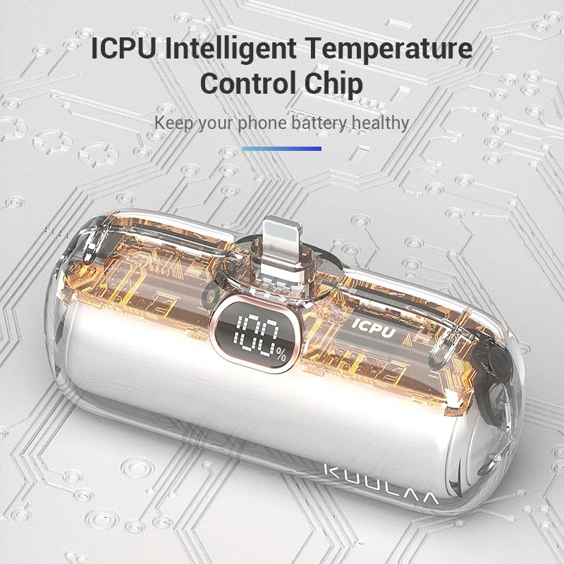 KUULAA-Mini Power Bank, 5000mAh, Chargeur Portable, Batterie Externe, Charge Rapide, QC, PD, iPhone 16, 15, 14, 13, Xiaomi – Image 5