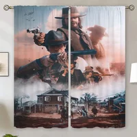 Red Dead Redemption Bedroom Blackout Curtains for Living Room Chiffon Curtain Tiebacks Home and Decoration Partition Shades the 1