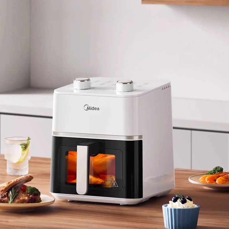5.5L Visual Air Fryer Oven with Digital Touchscreen, 8-in-1 Oil-Free Roaster, 360&deg; View Cooking Machine for Family
