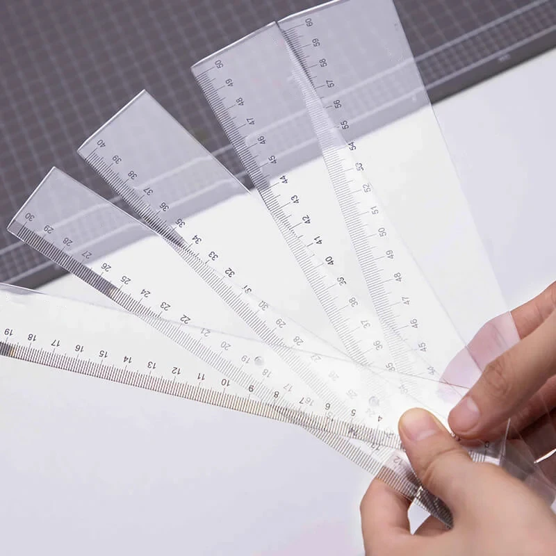Plastic Straight Ruler 20cm 30cm 40cm 50cm 1pc