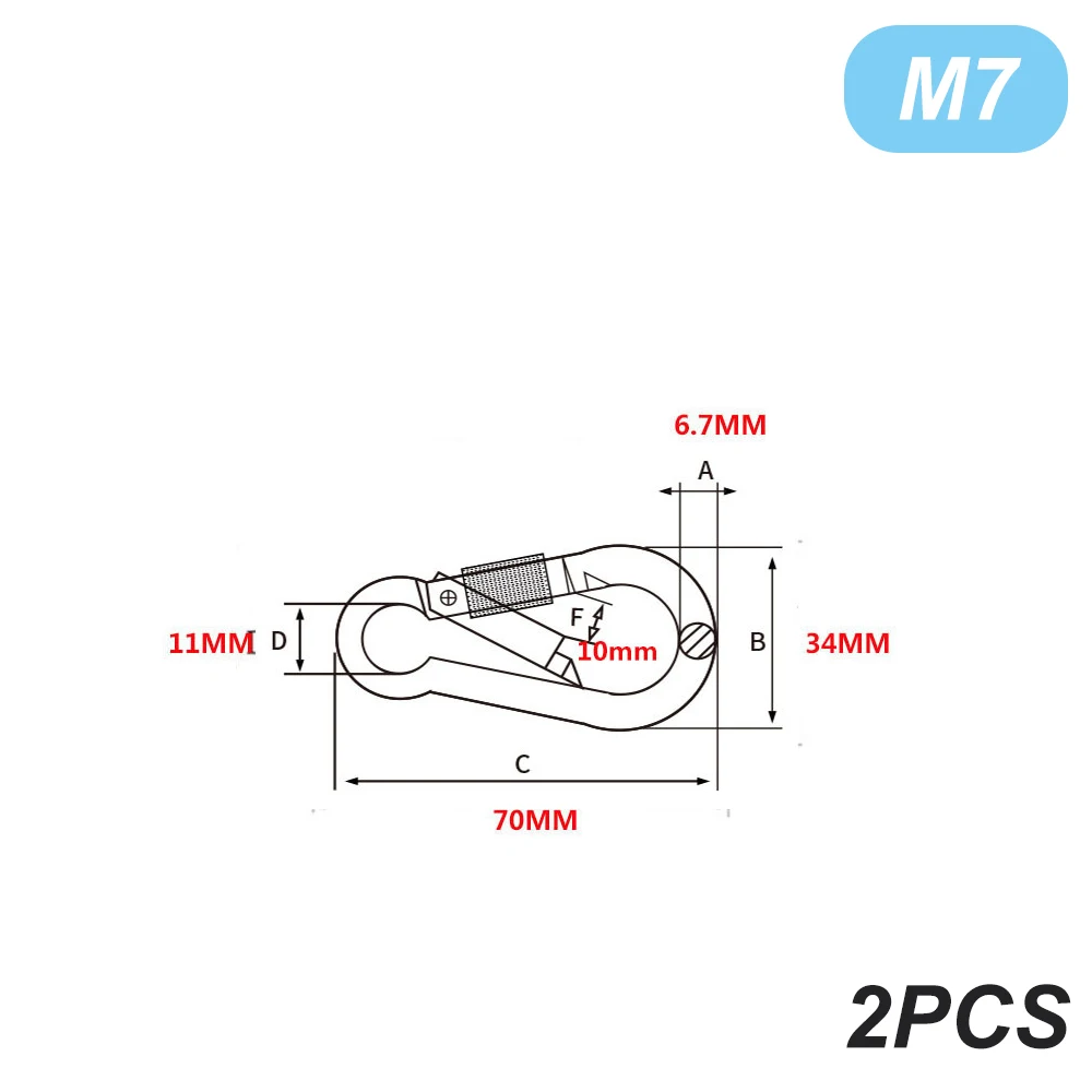 Durable Stainless Steel Locking Carabiners - Heavy Duty Clip for Camping and Outdoor Activities