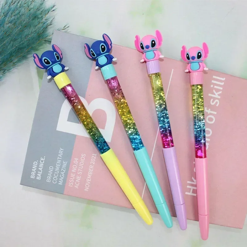Gel Pens 0.5mm Black 12/24pcs Disney Neutral Pen Cartoon Stitch Students Writing Offices Stationery School Supplies Wholesale 5