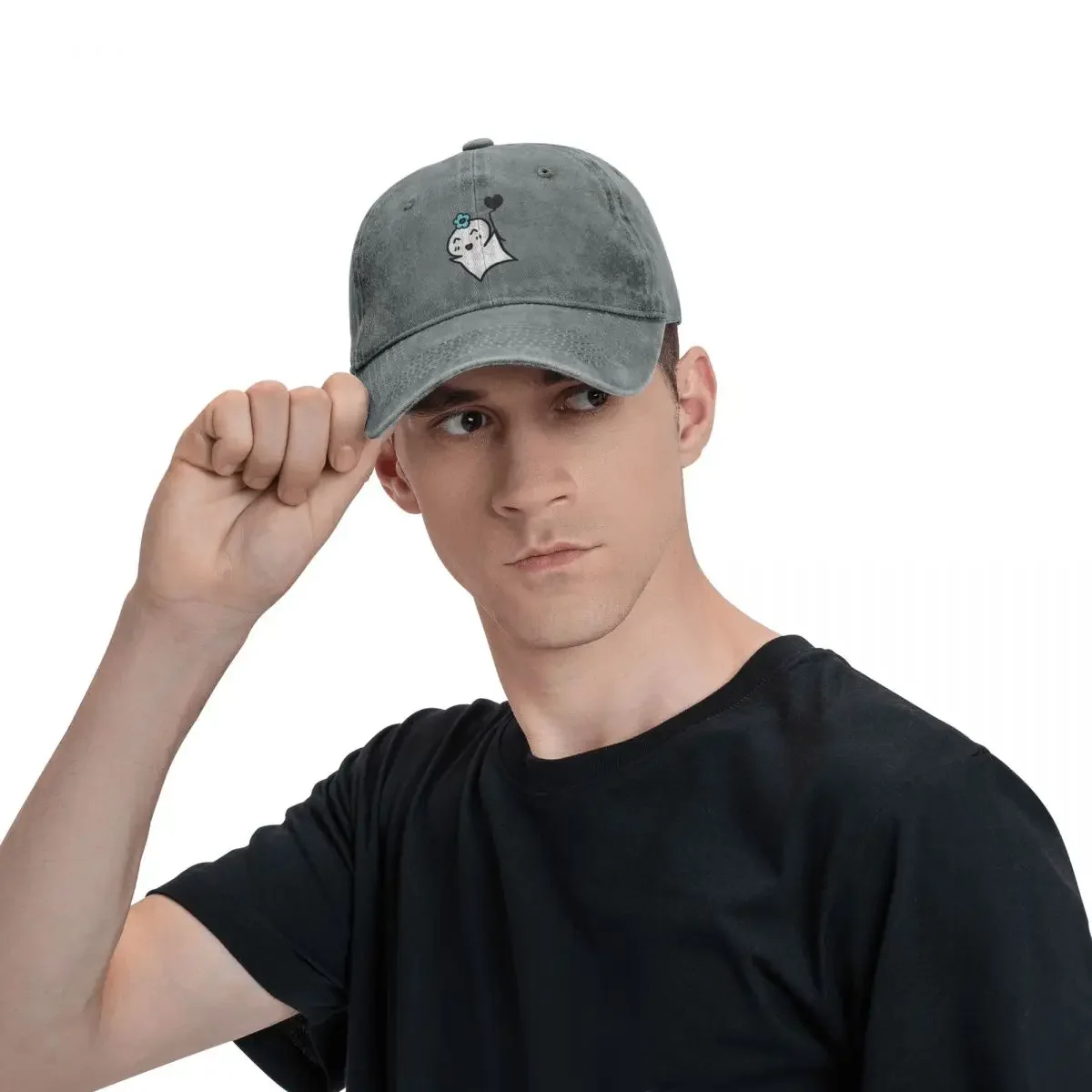 ATEEZ Yeosang "Flying Hehetmon" Baseball Caps Washed Denim Hats Outdoor Adjustable Casquette Streetwear Baseball Cowboy Hat 3