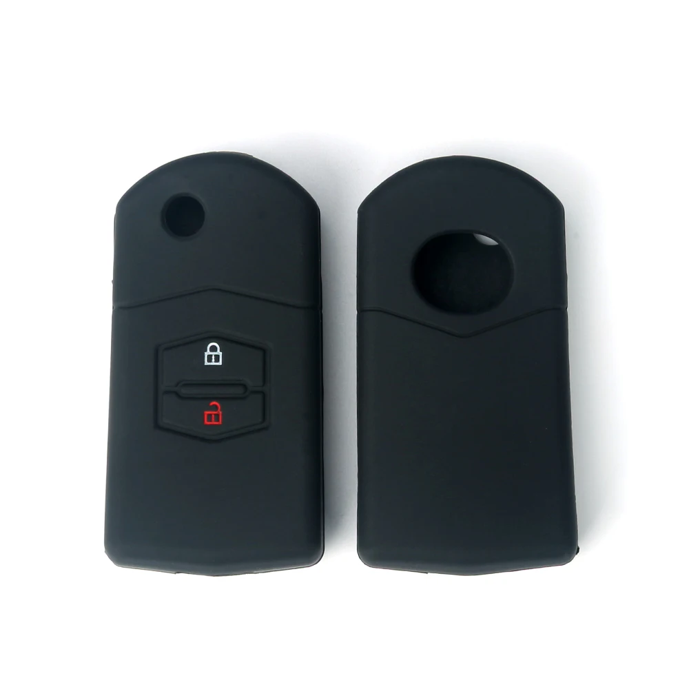 Silicone Key Case Cover Car Holder 2 Buttons Flip Parts For Mazda 3 2 6 2003 2004 2005 2006 2007 2008 2009 2010 2011 2012 2013 key case key case cover car key shell remote control case cover flip key fob shell