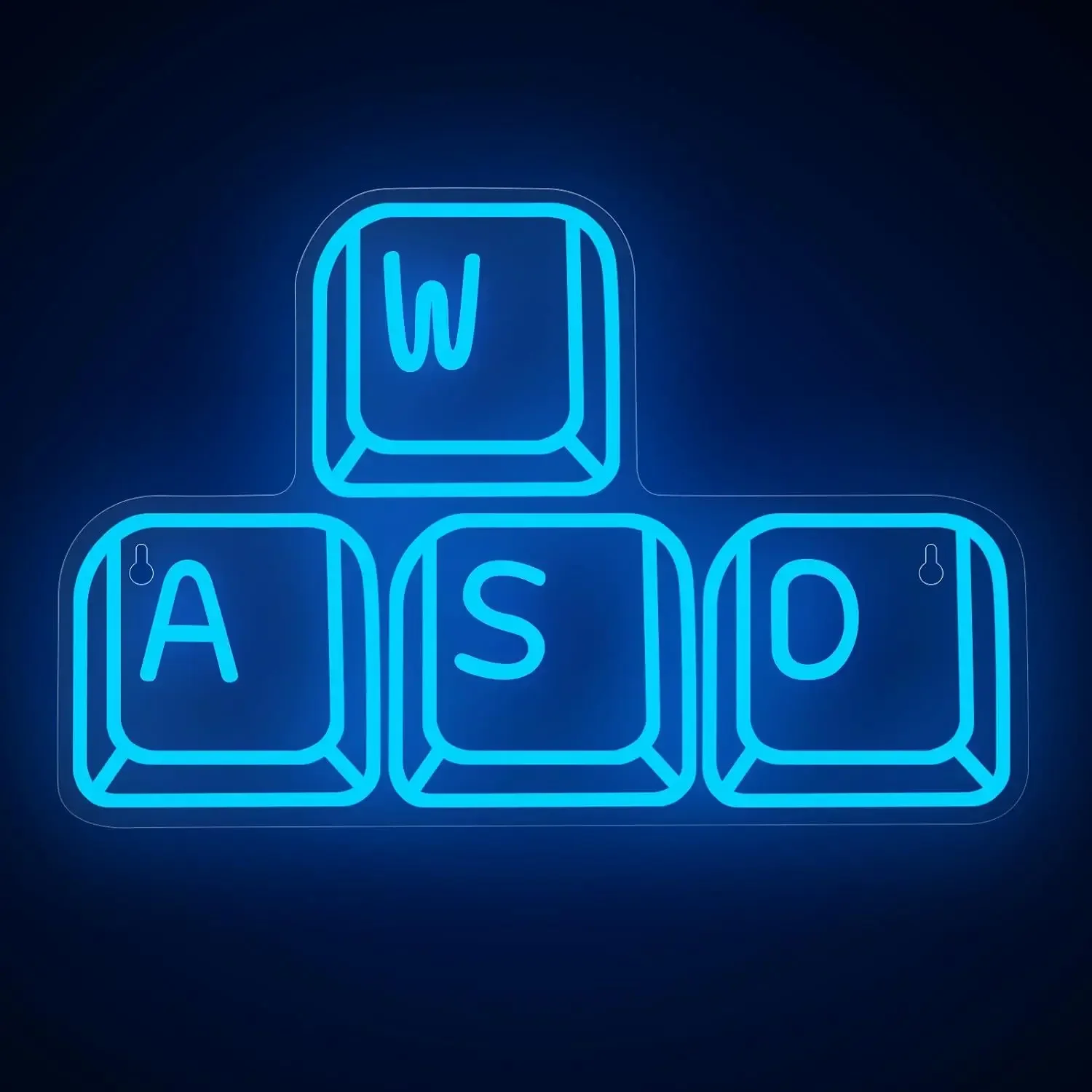 WASD Neon Sign LED Keyboard Shaped Gaming Playstation Neon Night Light Acrylic for Children Bedroom, Game Room Wall Decor