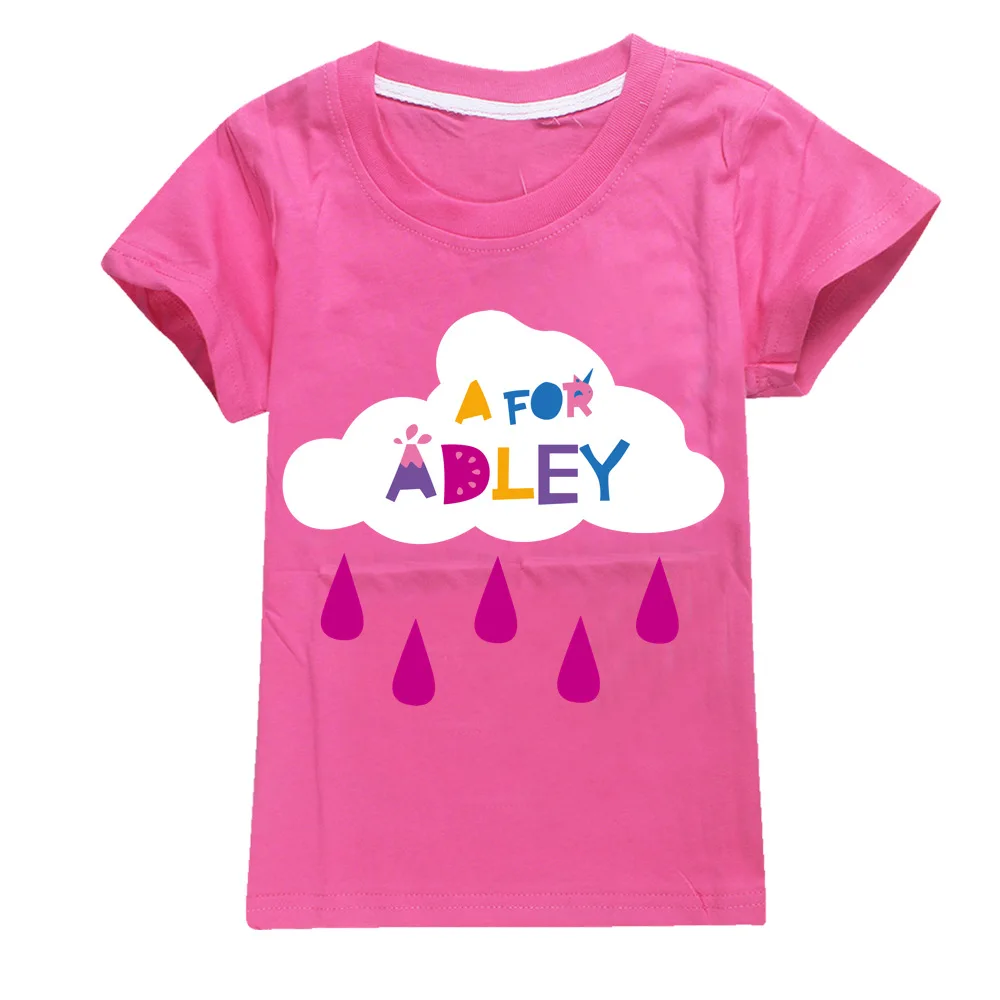 

New Children's A for Adley Summer Tees Clothes Teen Girls Clothing Cotton T-shirt Boutique Kids Baby O-Neck Short Sleeve Top