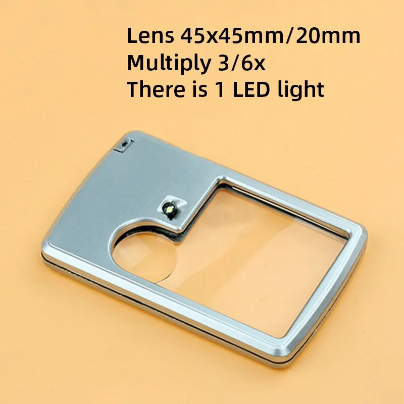 Portable LED Magnifying Glass with 3X 6X Zoom for Elderly Reading