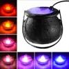 Halloween Witch Pot Mist Maker Fogger,Witch Cauldron Fog Maker with Color Changing LED Light,2023 Halloween Party Gift Decor 1