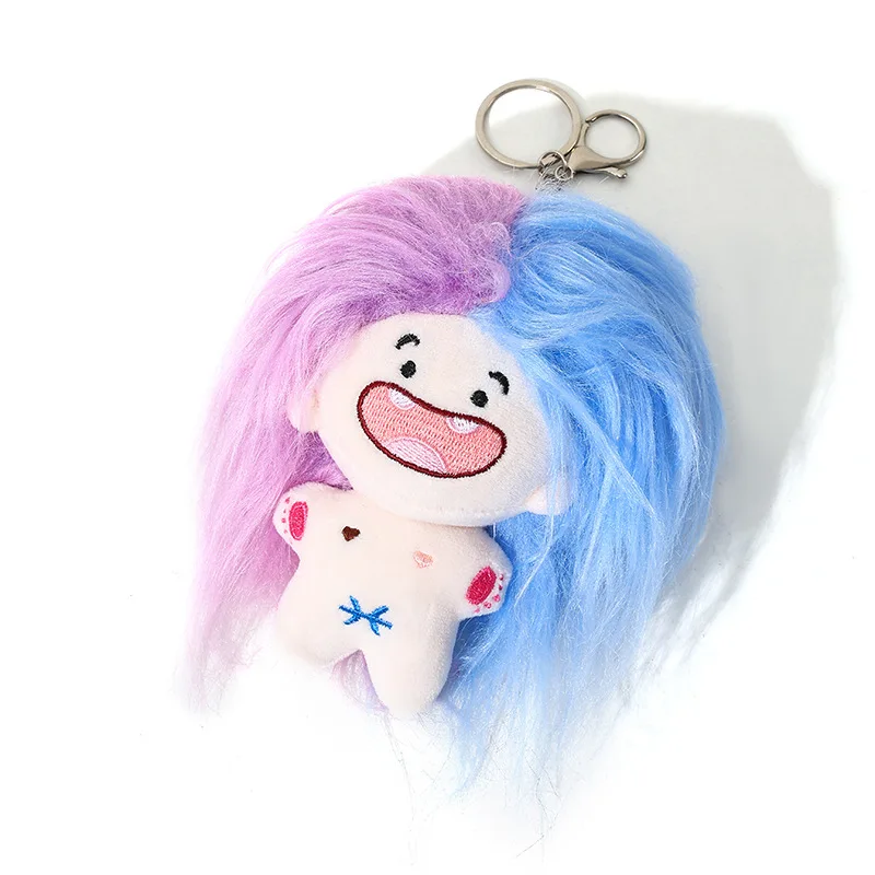 Creative Cute Fried Hair12 Constellation Plush Doll Toys Funny Cartoon Key chain Backpack Pendant Birthday Christmas Party Gift 5