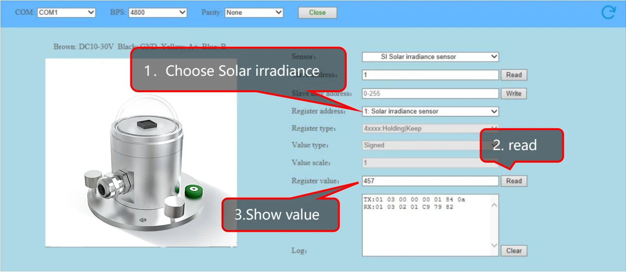 0-5V/0-10V/4-20MA/RS485 Solar irradiance sensor transmitter meteorological outdo