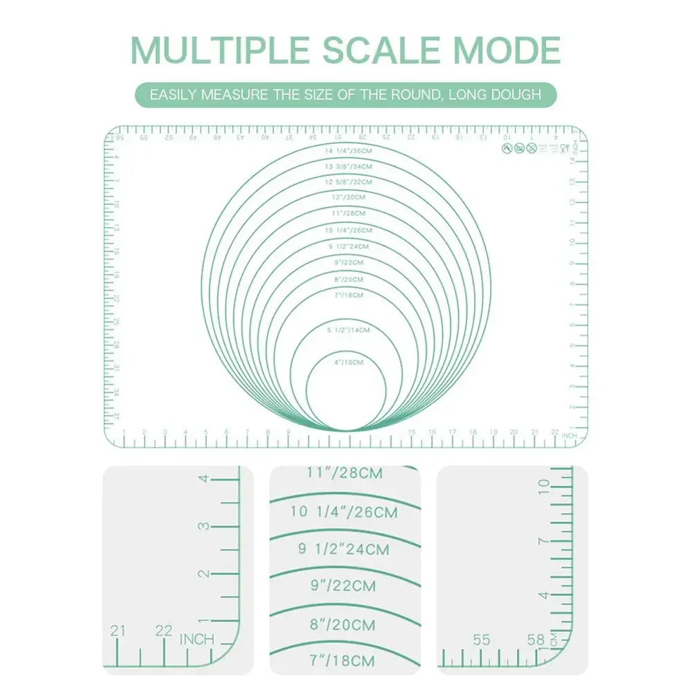 60*40cm Non-Stick Silicone Baking Mat Pad Baking Sheet Rolling Dough Mat Cookie Macaron Baking Mat Pastry Tools Kitchen Gadgets