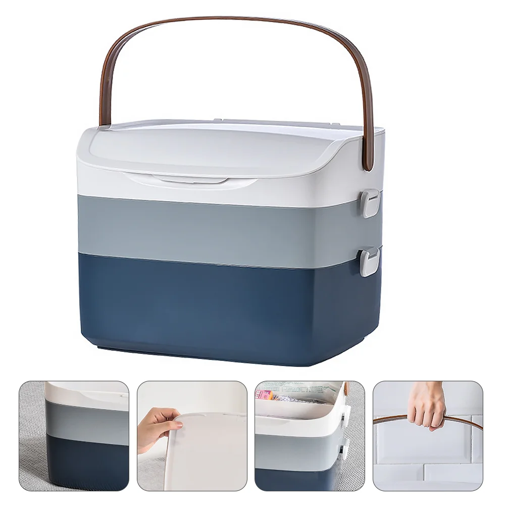 

Medicine Box Storage First Aid Household Case Multi-layer for Traveling Emergency Plastic Kit School
