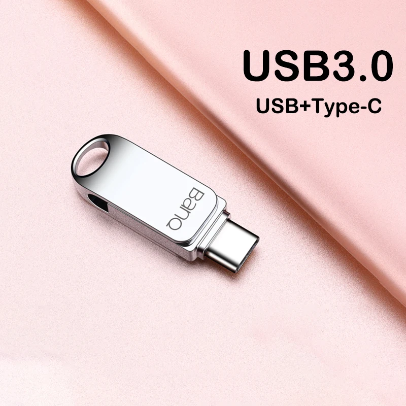 

BanQ C61 USB C Flash Drive 32GB OTG Metal USB 3.0 Pen Drive Key 64GB 128GB Type C High Speed Pendrive 2 IN 1 Mini Memory Stick