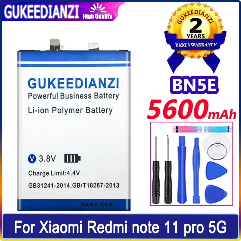 

GUKEEDIANZI Battery BN5E 5600mAh For Xiaomi Redmi Note 11 Pro Note11 Pro/POCO X4 Pro X4Pro 5G Bateria