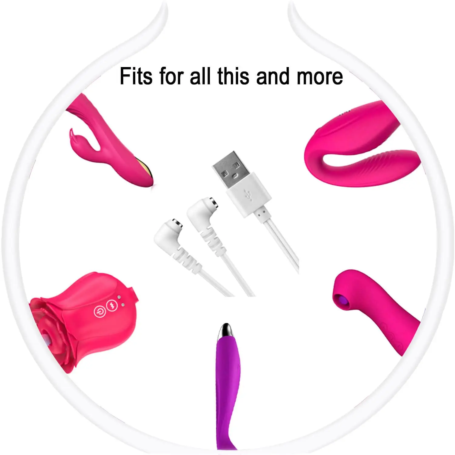 USB Adapter Magnetic DC Charger Cable Cord, Replacement Fast Charging Cable Cord for Massager, Movable Charging Head