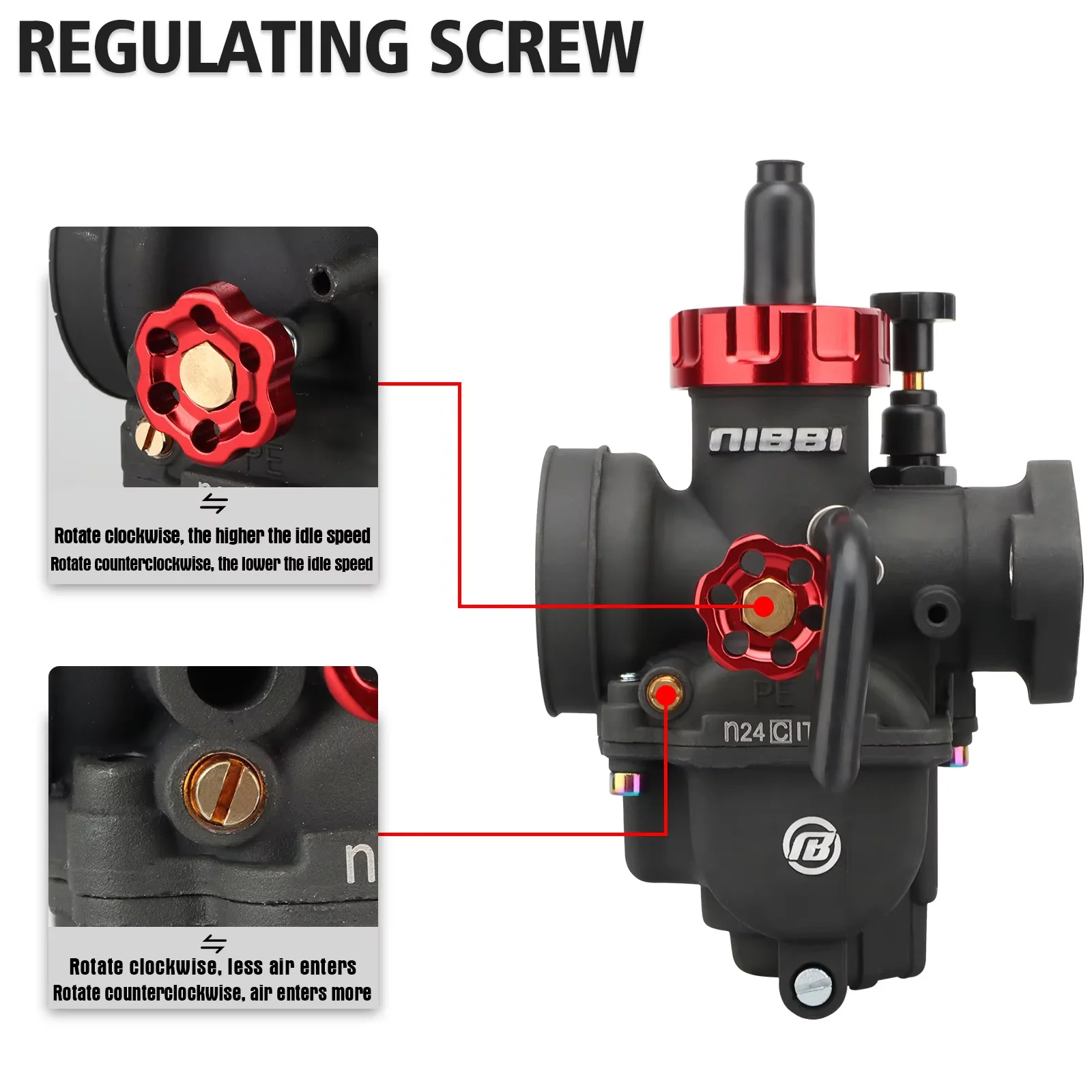 NIBBI Motorcycle PE Flang Carburetor Sponge Air Filter Set For