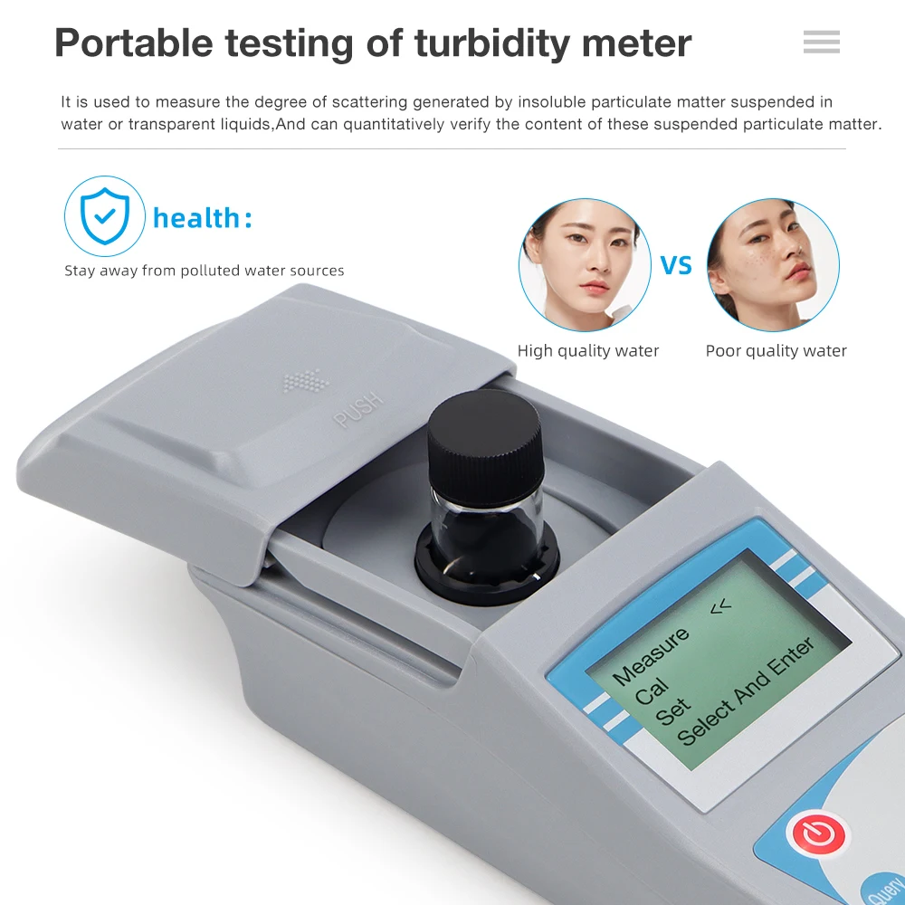 Digital Water Turbidity Meter 0-200NTU/1000NTU Portable Handheld Turbidimeter