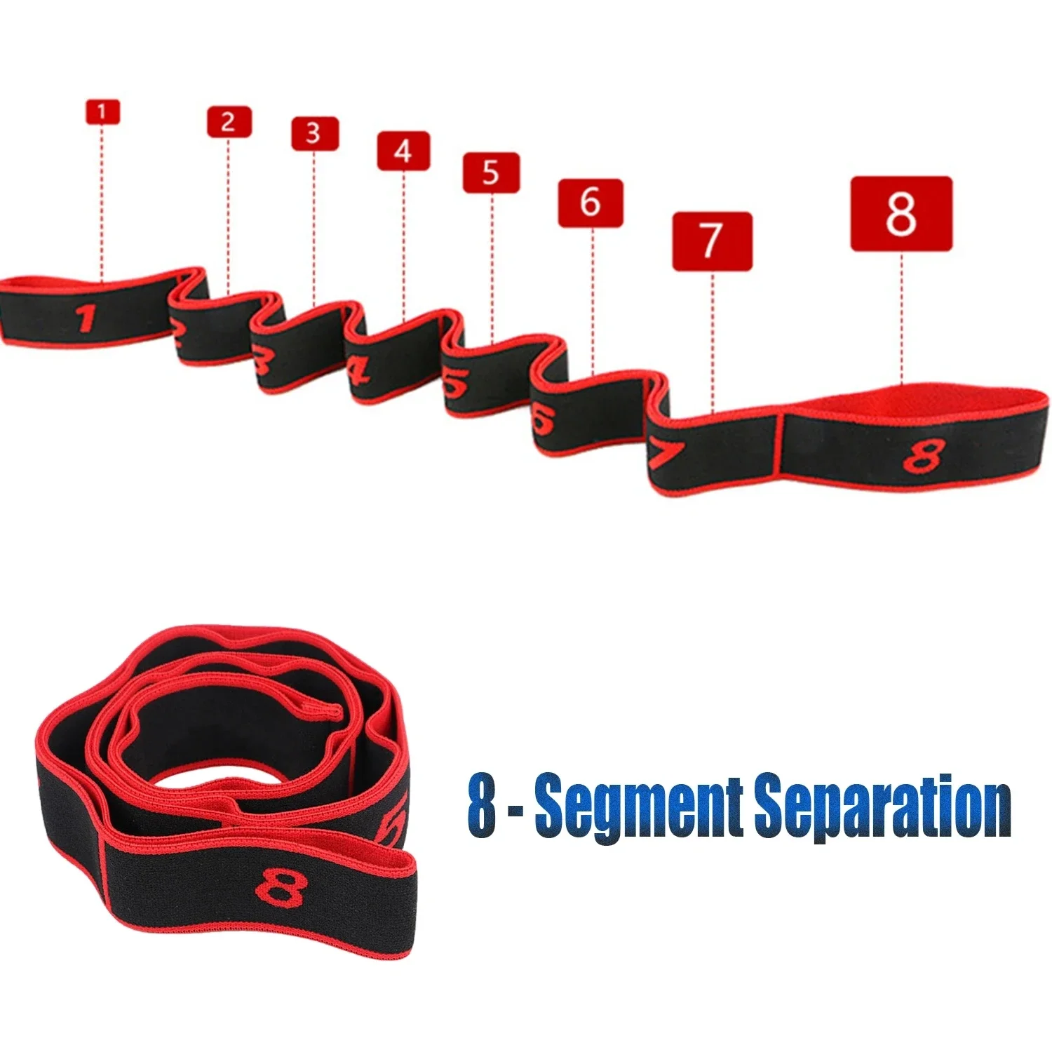 Yoga Stretch Resistance Bands Adult High Elasticity Multi-Segment Belt Yoga Assisted Stretching Belt Fitness Products