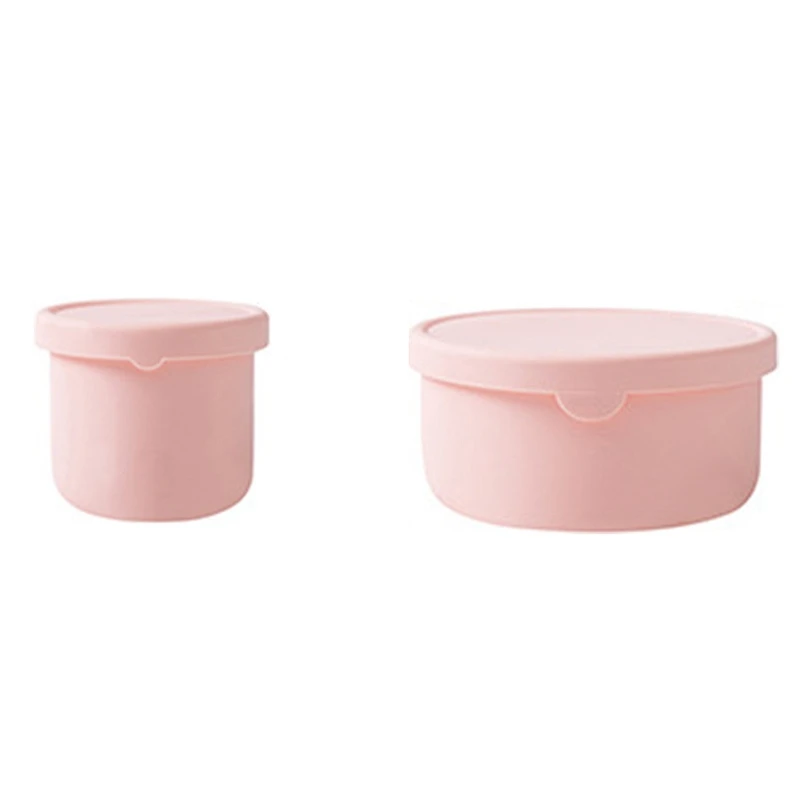 

BEAU-2PCS Sealed Lid Silicone Food Storage Container For Kitchen Lunch Box Meal Container