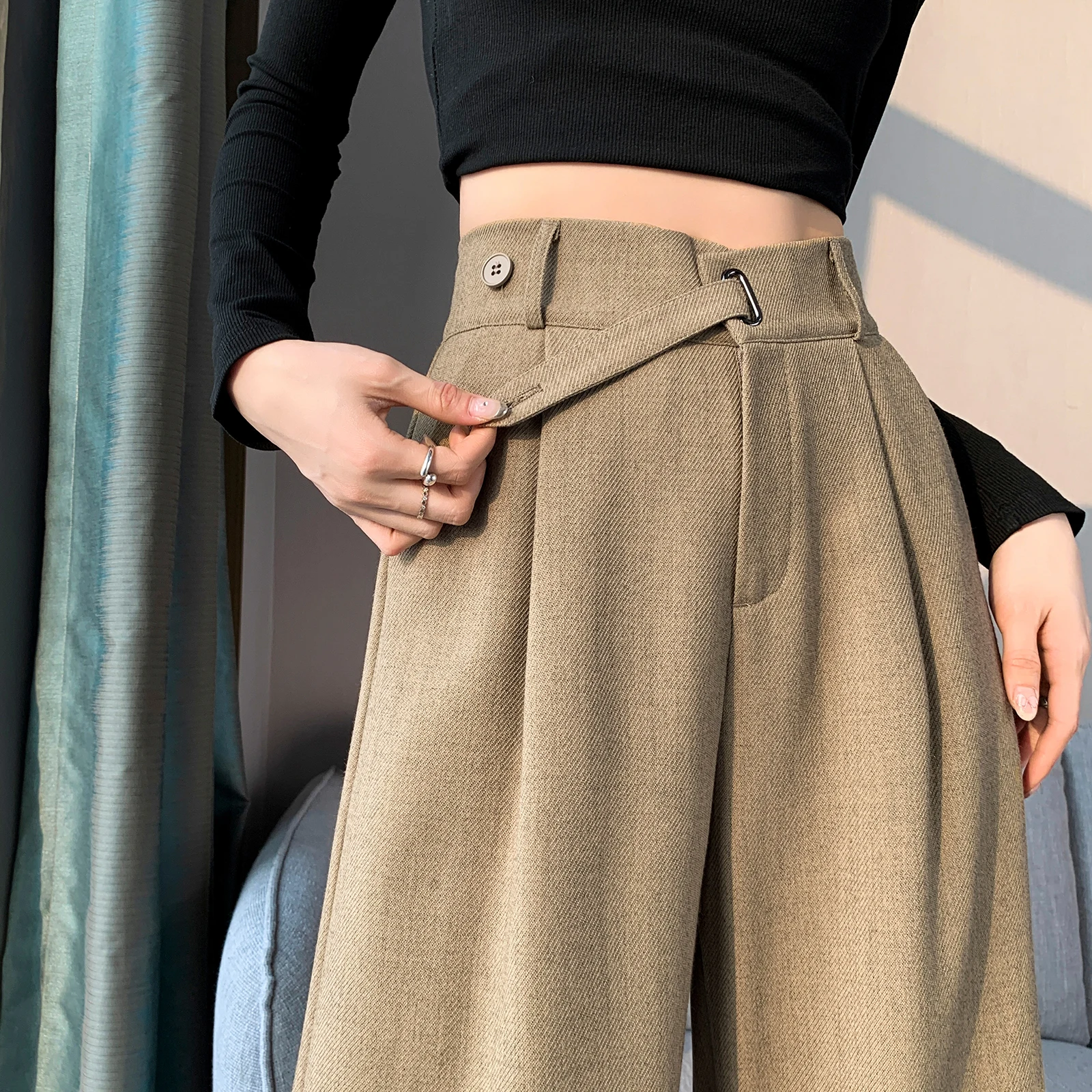Cotton Linen High Waist Balloon Wide Leg Pants_BDHL8259