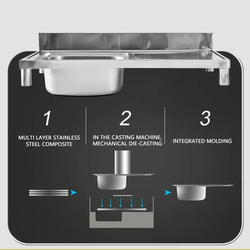 304 Stainless Steel Storage Kitchen Sink with Bracket Creative Home Three-layer Integrated Sink Basin Modern Kitchen Accessories 6