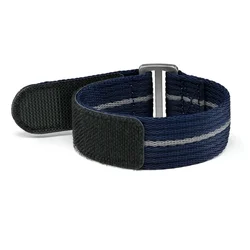 Khaki Sport Nylon Strap for Men's Watch - Hook and Loop Design, 20mm/22mm (Blue grey 20mm)