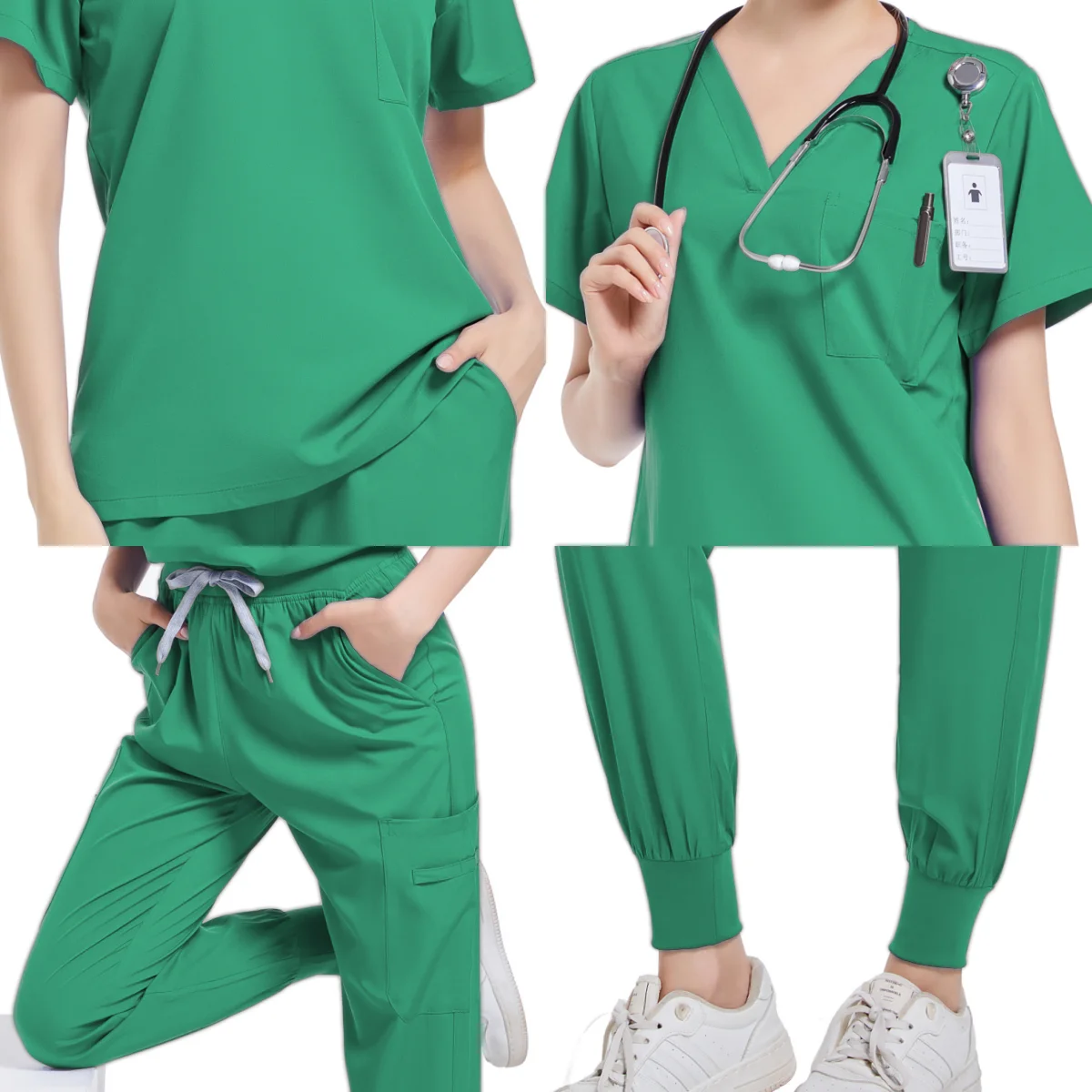 Medical Uniform Spa Uniforms Women Scrubs Jogger Set Medical Uniforms Scrub Top + Pants Lab Coat Nurse Uniform Blouse Medicale Femme Work Wears