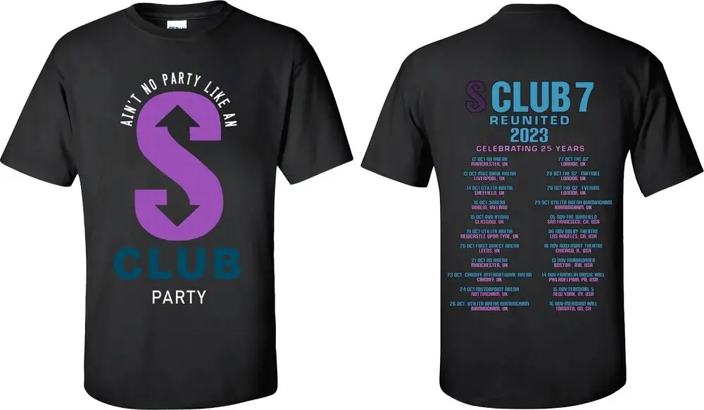 

S Club 7 UK Tour 2023 T Shirts S Club Reunion Tour Conce 25th Anniversary SCB