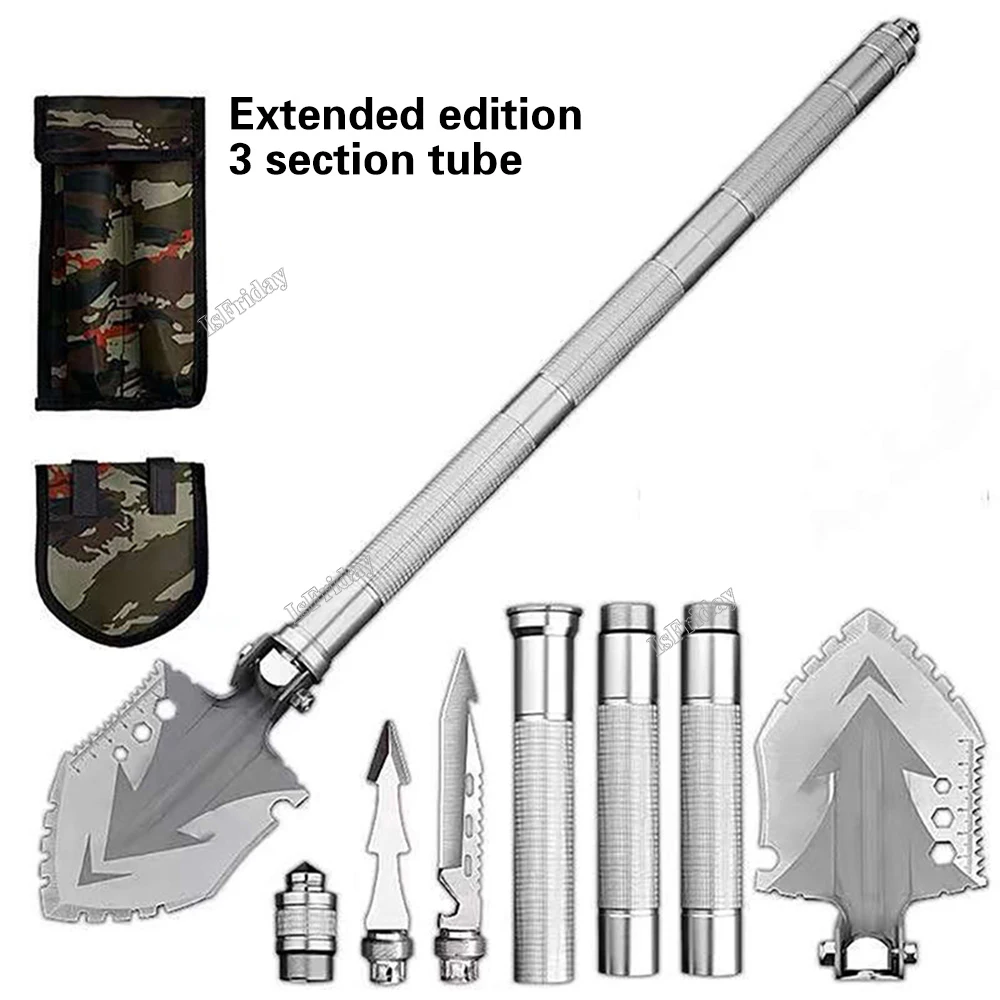 Multifunctional Folding Military Shovel Outdoor Survival Set Garden Tools Camping Fold Multifunction Shovel Outdoor Knife 6