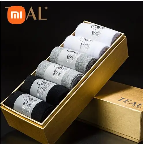 xiaomi mijia men's socks nano silver antibacterial and deodorant socks solid color cotton mid-tube large stretch