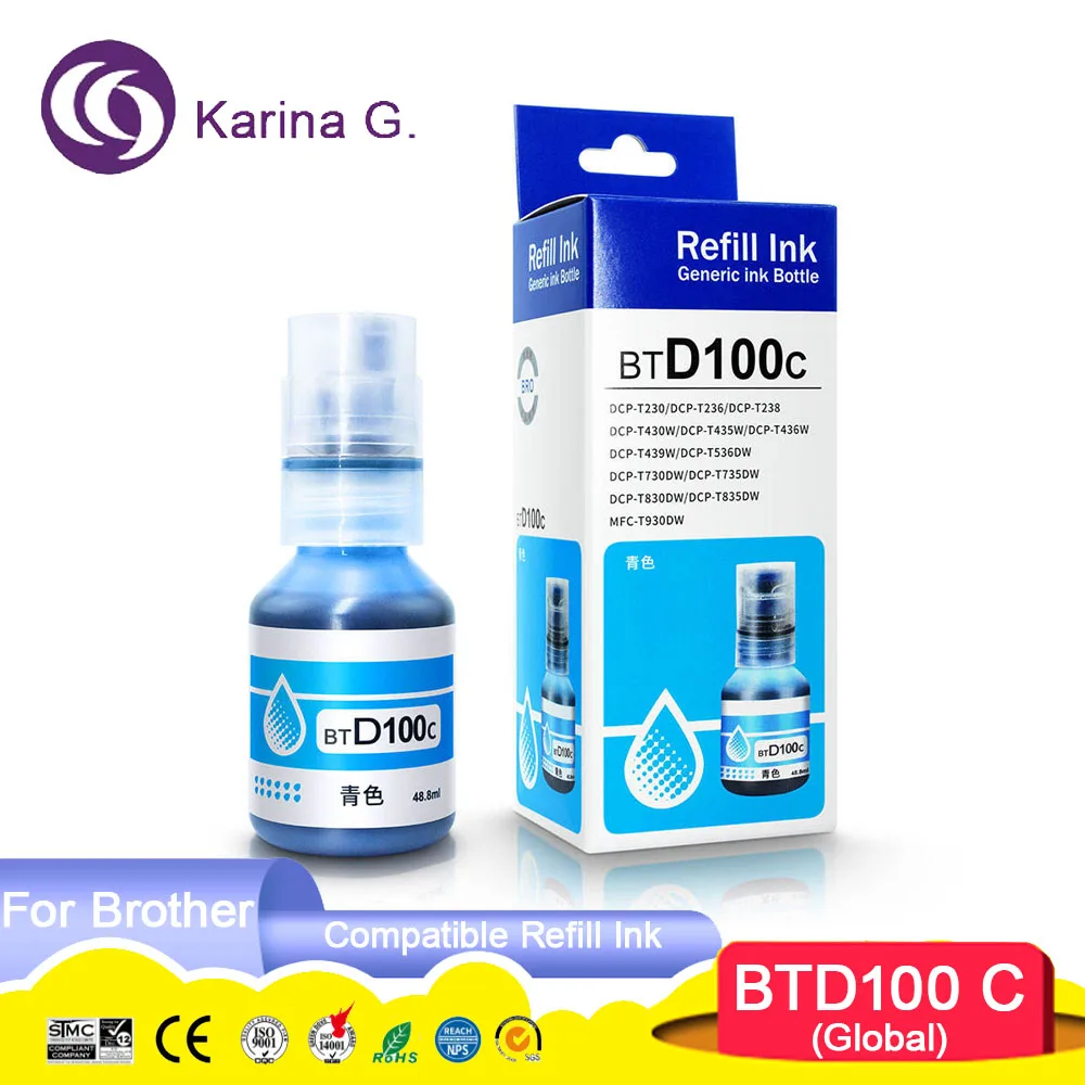 BTD100 BTD-100 BTD100BK Premium Compatible Color Bulk Water Based Bottle Refill