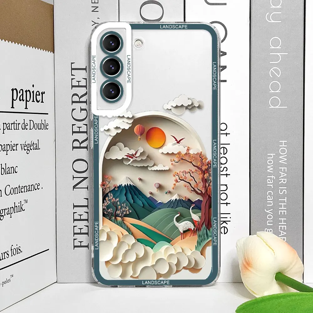 Creative Mountain Landscape Transparent Phone Case Cover
