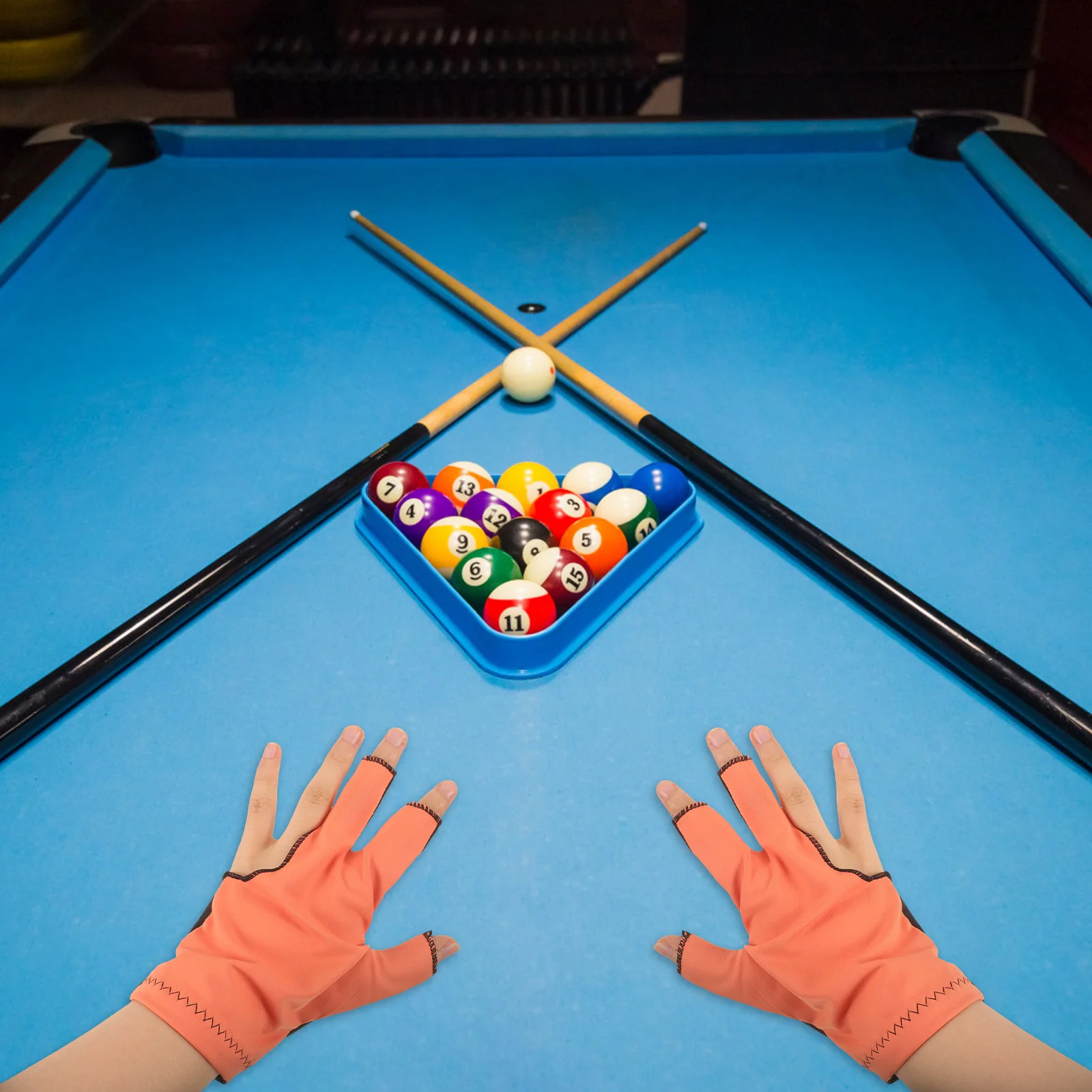 

1 Pair of Breathable Pool Gloves Sports Pool Gloves Three-finger Billiard Gloves Nonskid Pool Cue Gloves