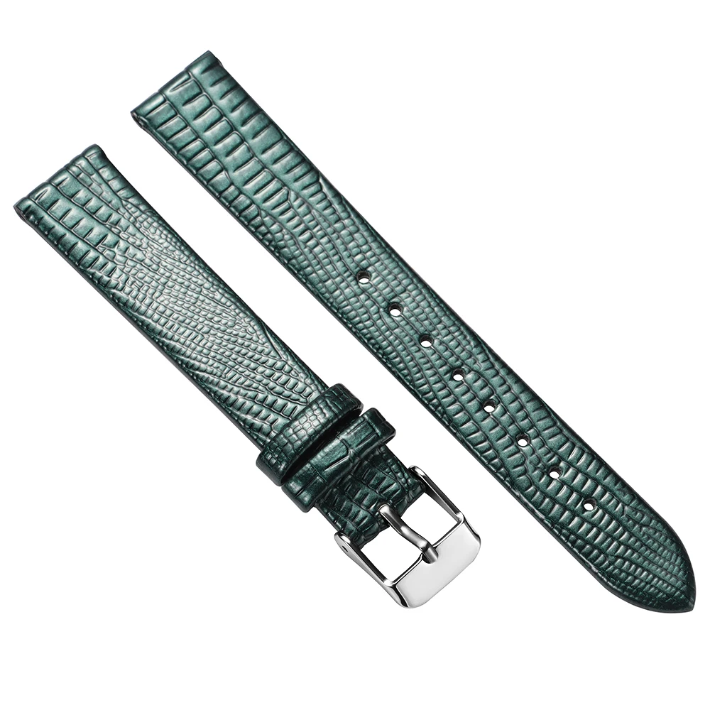 Elegant Universal Leather Watch Strap - Soft Wrist Band with Steel Buckle