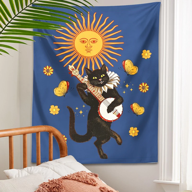 Party Decorations Tapestry Decorations Party Cat Tapestry Wall Hanging for Children's Room Girls Dorm