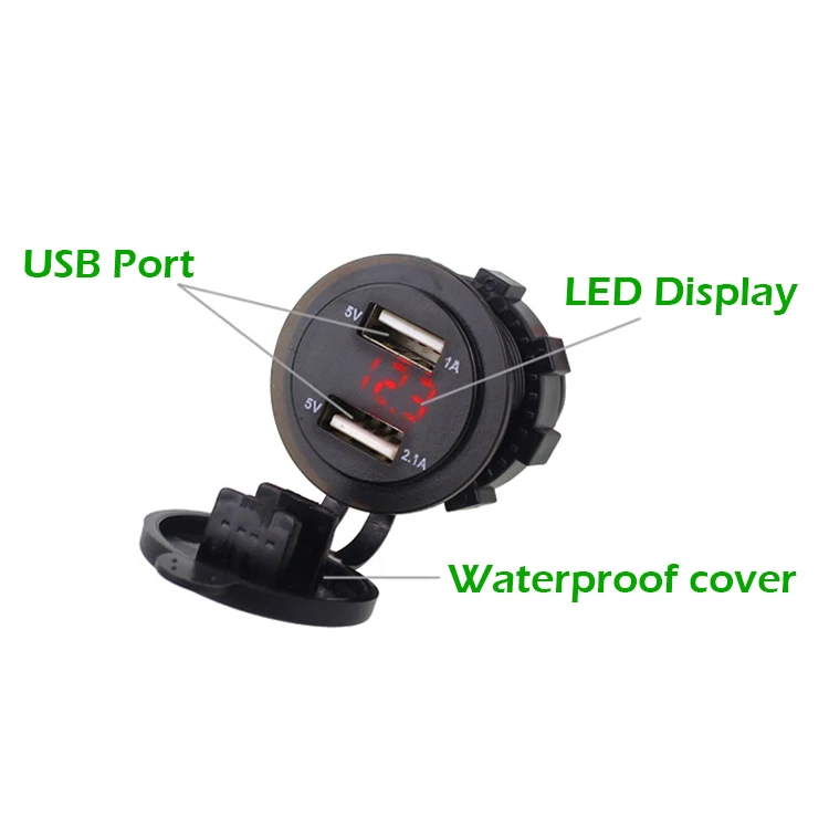 EAFC 5V 3.1A  USB  ڵ  , LED  а , ȭ е º Ʈ  12-24V