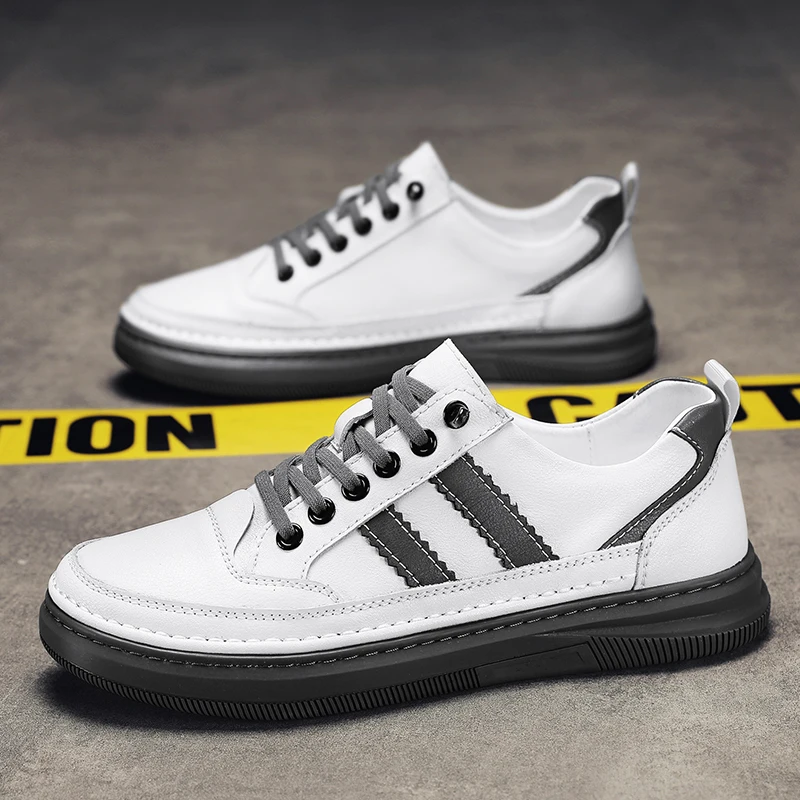 High Quality Brand Outdoor Sports Shoes Park Running Shoes Men's Small White Shoes Minimalist Men's Genuine Leather Casual Shoes