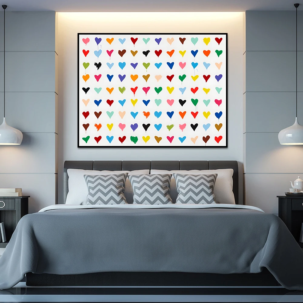 Mr. Brainwash Love Heart Painting Print Canvas Poster Modern Minimalist Wall Art Picture For Living Bed Room Home Decor Cuadros