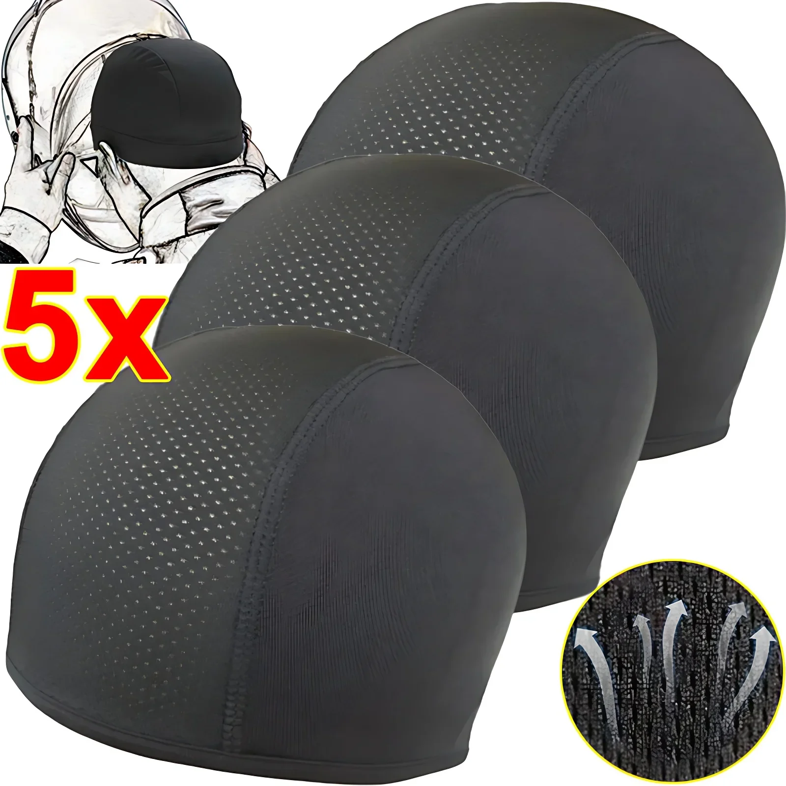 Motorcycle Riding Helmet Lining Hat Cooling Breathable Sweat Wicking Cycling Running Cap Helmet Liner Under Helmets Sports Hat
