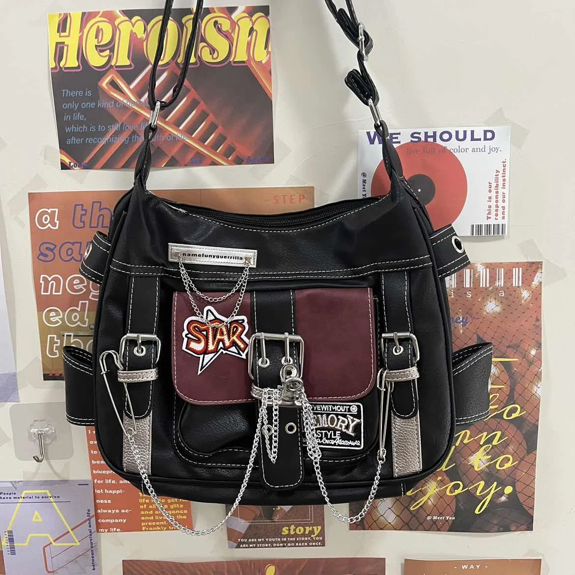 NERDY★韓国大人気 PINWHEEL LLIC 2WAY CROSS BAG Fishjhan Y2k Star Purse Cute Anime Japanese Gothic jpop