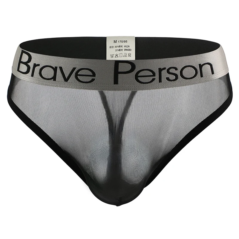 See Through Underwear Men Sheer Mesh Men Underwear Low Waist U Convex Briefs Men Transparent Ultra-thin Breathable