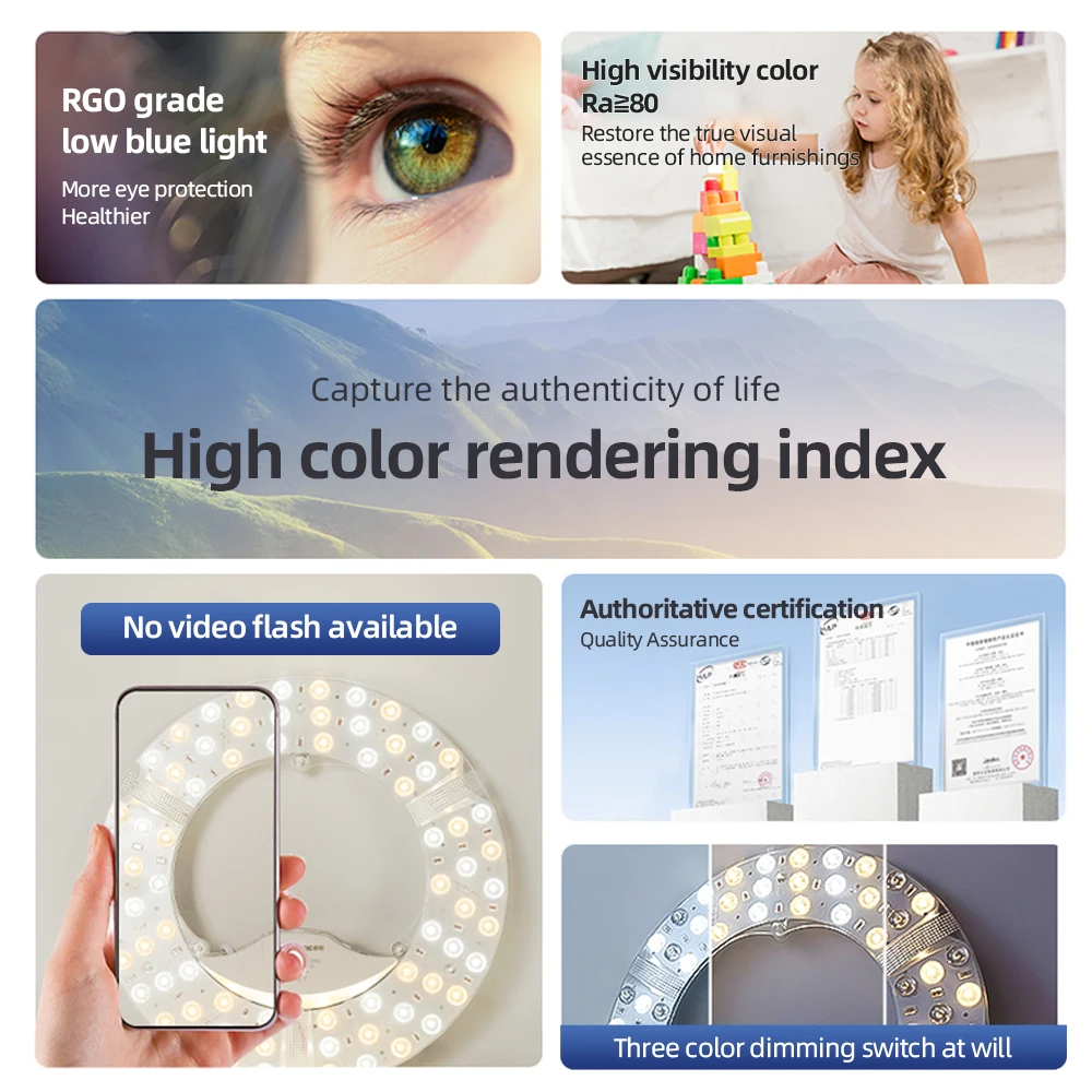 LED panel lights are used for indoor ceiling lights, round replaceable LED lights, panel led dimmable LED220V-240V, 30W-120W - 5