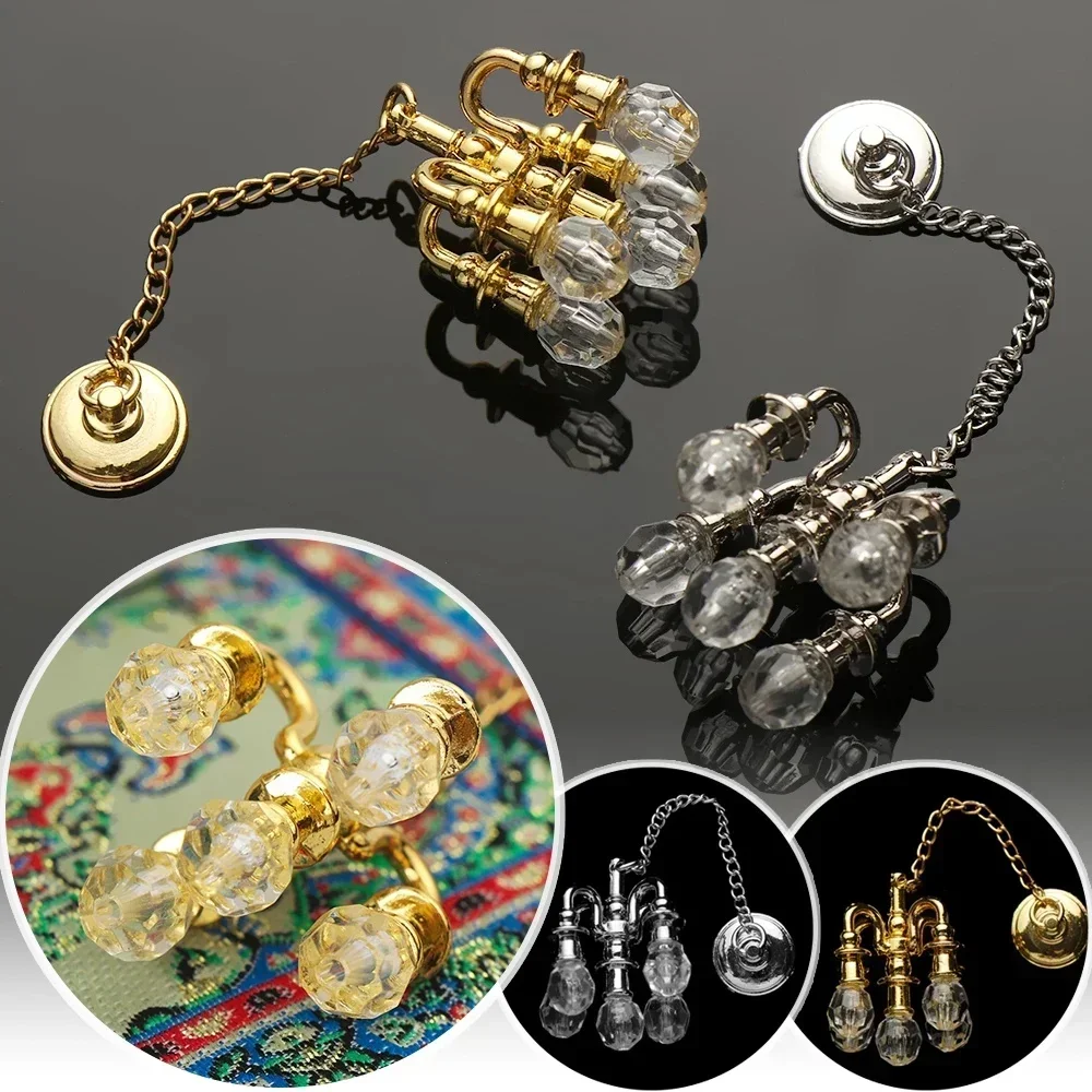 1:12 Scale Vintage Chandelier Mini Furniture Toy Play House Miniature Dollhouse Decoration Ceiling Light Model Doll Accessories