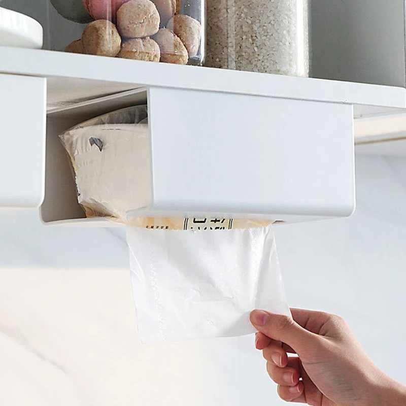 Wall Mounted Tissue Box Cover Self Adhesive Facial Tissue Box Napkin Holder Gift tissue box tissue dispenser napkin holder