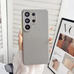 Luxury Geometric Dot Matrix Magnetic Nonslip Wireless Charging Case - Galaxy S23 Ultra (GRAY)
