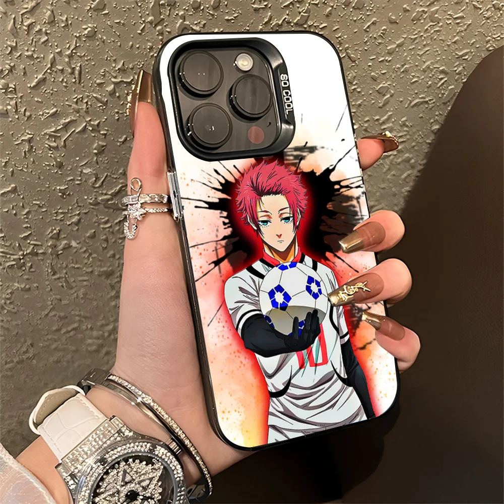 Itoshi Sae B-Blue L-Lock Anti-Fall Black Matte Hard Bumper Phone Case