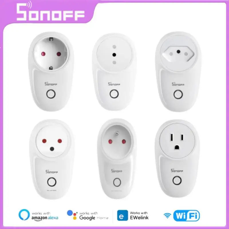 

Умная розетка SONOFF S26R2 с Wi-Fi, модуль умного штепселя DE/BR/FR/IL/US, дистанционное управление Ewelink, работает с Alexa Google Home, 1-4 шт.