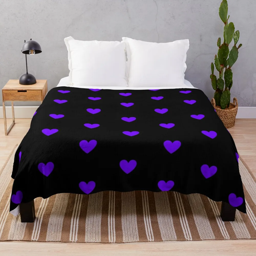 

Purple Heart Throw Blanket For Decorative Sofa Stuffeds Furrys Blankets