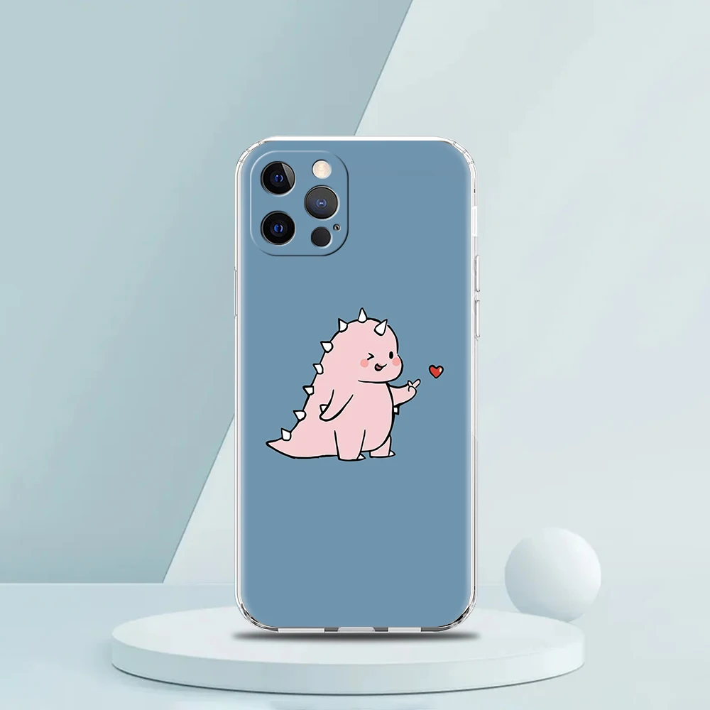 Cartoon Paar kleine Dinosaurier Handy hülle für iPhone 16 15 14 13 12 Pro Max Cover TPU für iPhone 11 Pro Max 7 8 plus xs xr Shell – Detail 3
